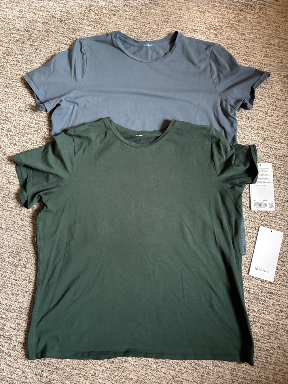lululemon athletica Short-Sleeve Crew Tees - Slate Blue & Forest Green